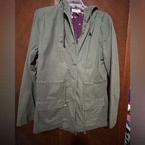 Arizona Jean Company Olive Green Hooded Utility Jacket